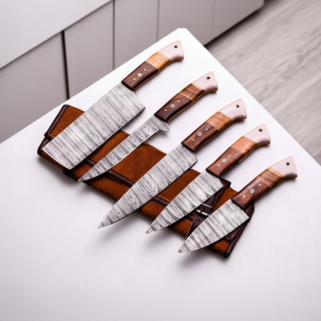 Naturecraft Damascus Kitchen Knife Set – 5 Piece