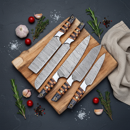 Wildgrove Damascus Kitchen Knife Set – 5 Piece