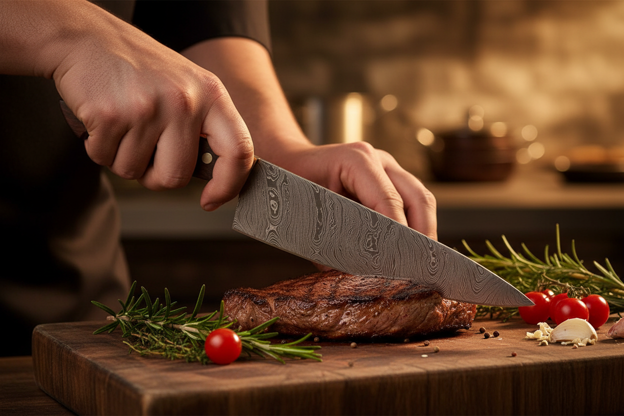 Goldenrose Damascus Kitchen Knife Set