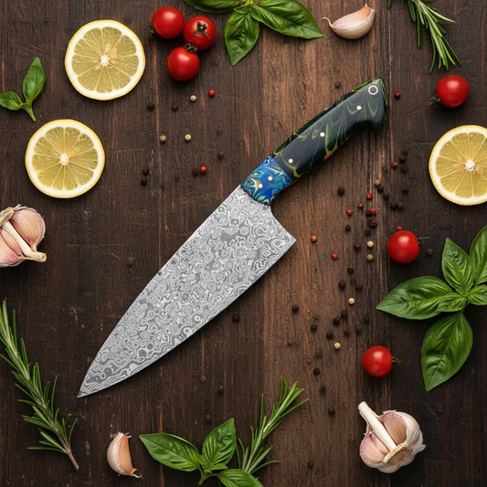 Resinrain Damascus Chef Knife Set – Pack of 3