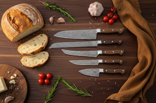 Roseblade Damascus Kitchen Knife Set – 5 Piece