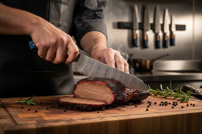 Texasforge Damascus Kitchen Knife Set – 8 Piece