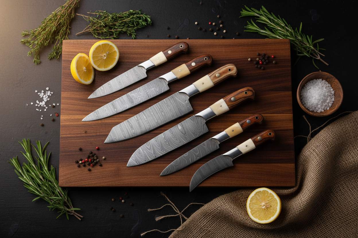 Twistcraft Damascus Kitchen Knife Set – 6 Piece