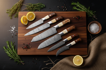 Twistcraft Damascus Kitchen Knife Set – 6 Piece