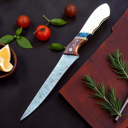 Rosebone Damascus Fillet Knife